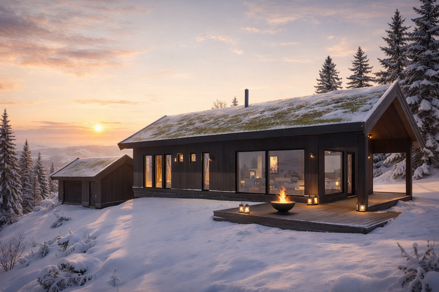 Hyttemodell E. Kun for illustrasjon. Se tegninger.