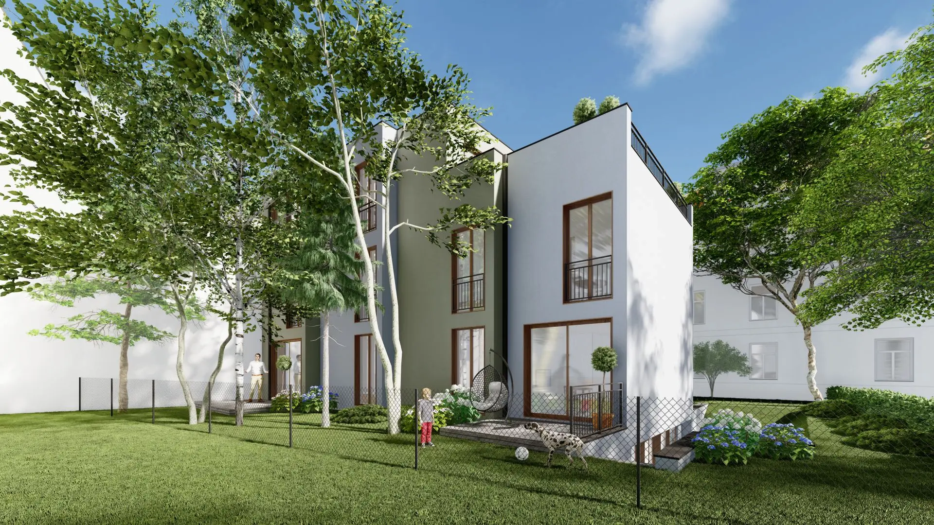 Exterior render of the building on Hammergata 3 in Oslo