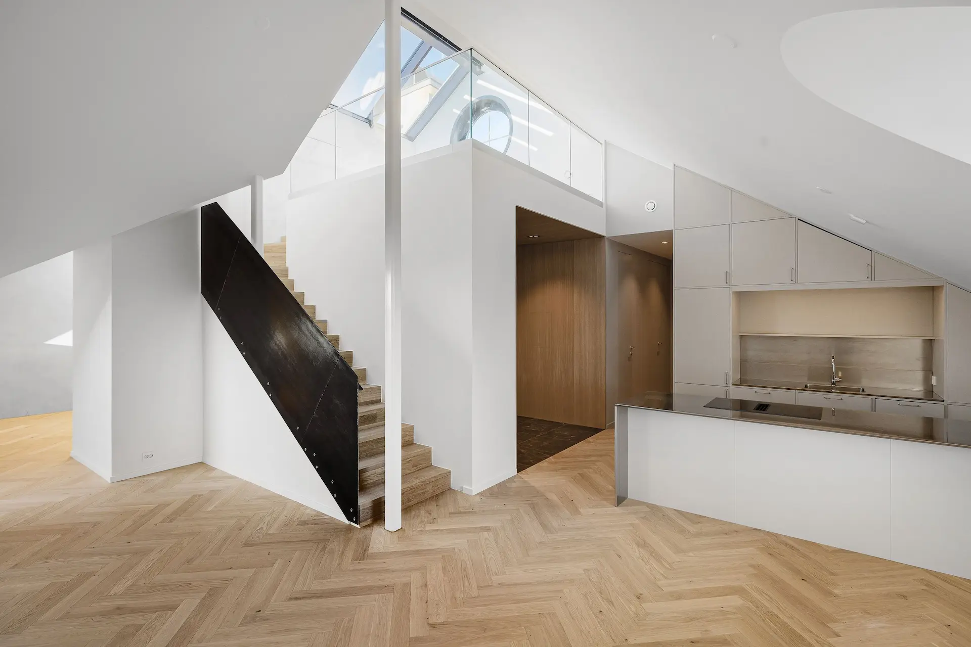 Interior of the loft apartment on Gjørstads gate in Oslo