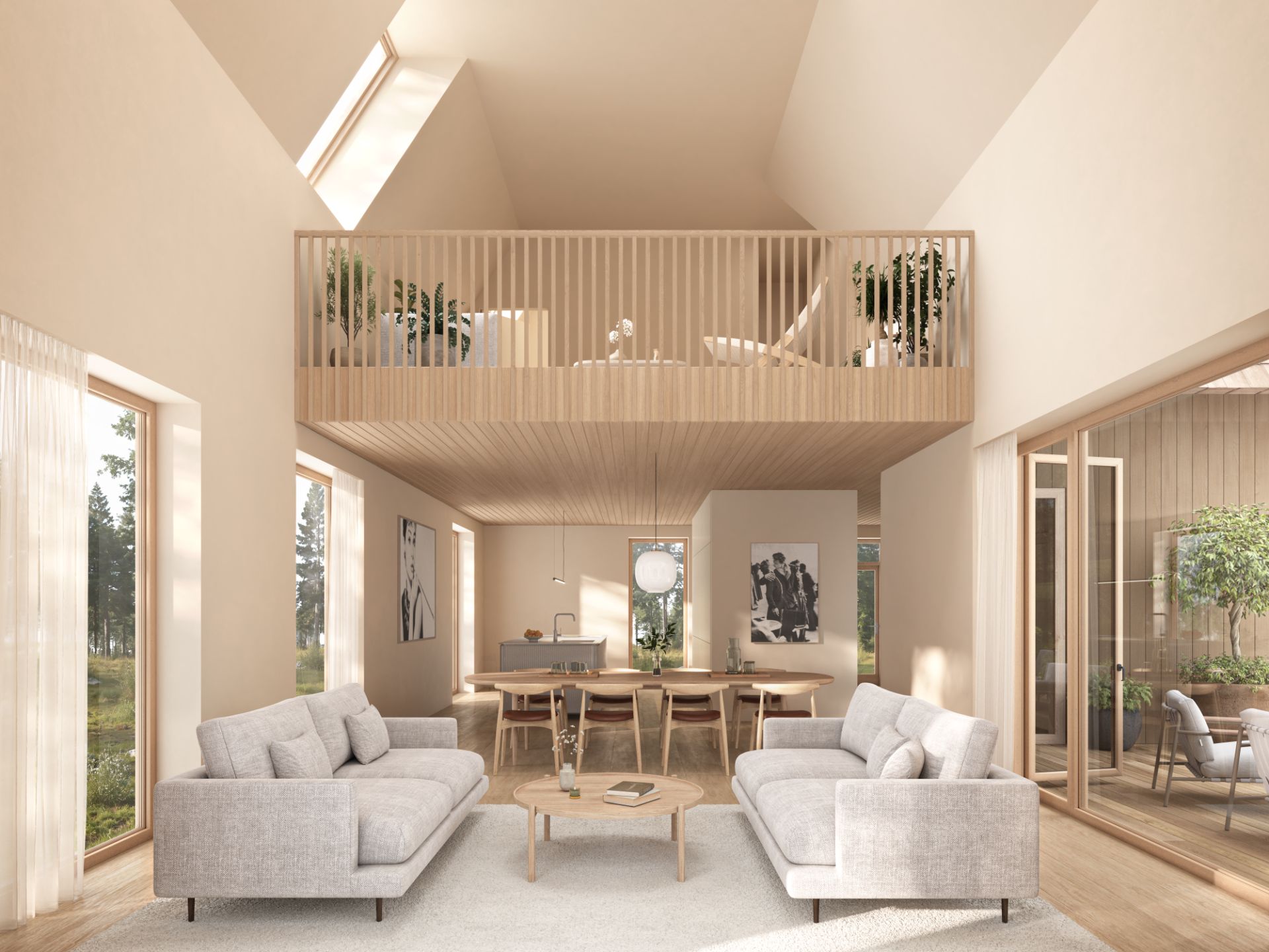 Enebolig XL, stue og kjøkken