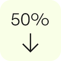 50 % reduksjon i energibruk